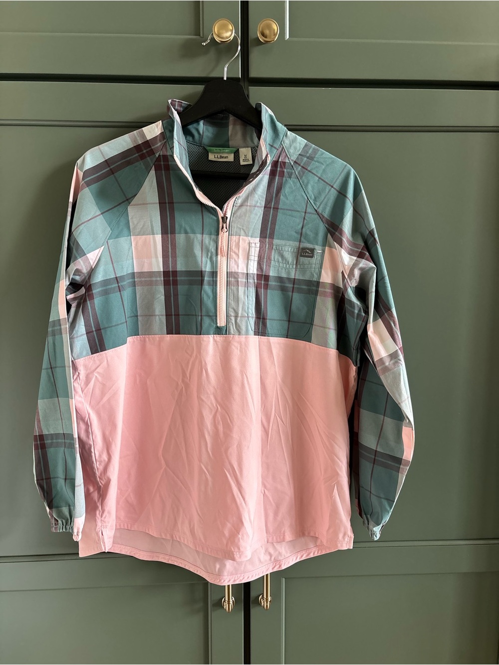 EUC LL Bean Windbreaker Women’s Pullover Plaid Lightweight Jacket ID #514065 M - Picture 9 of 15